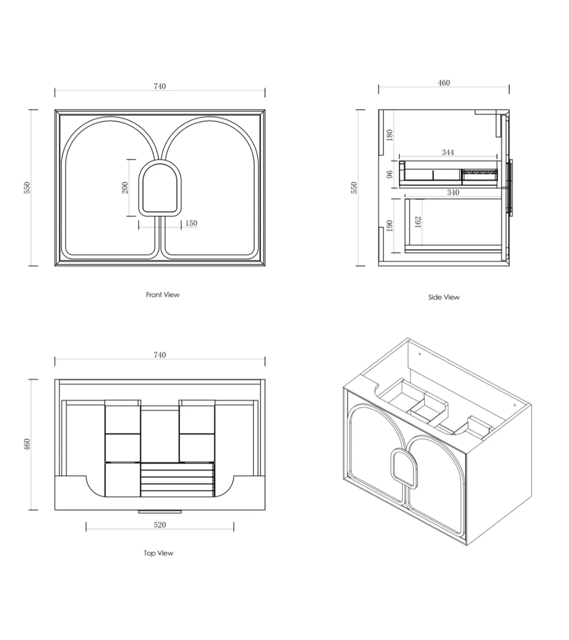 Otti Laguna Mark II Matte White Wall Hung Vanity