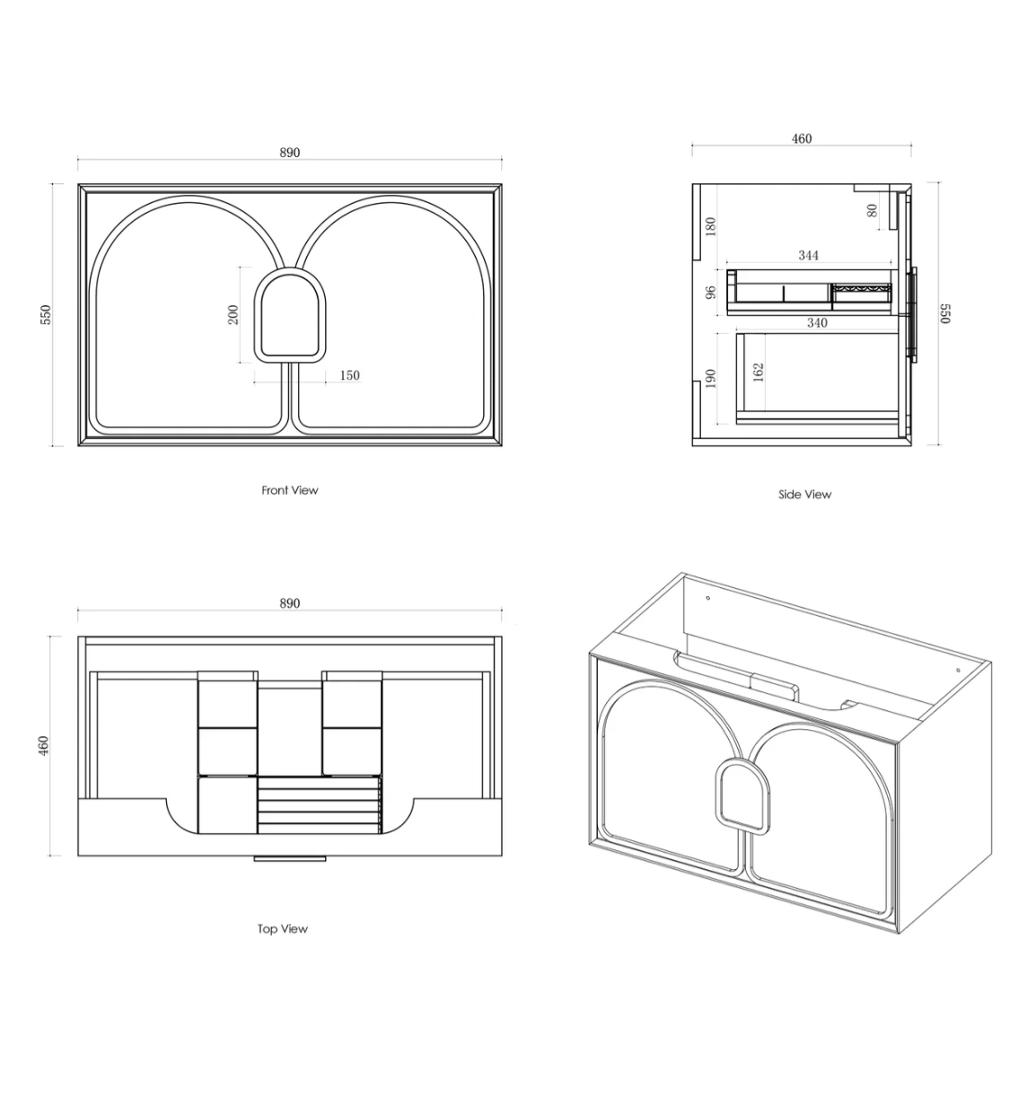 Otti Laguna Mark II Matte White Wall Hung Vanity