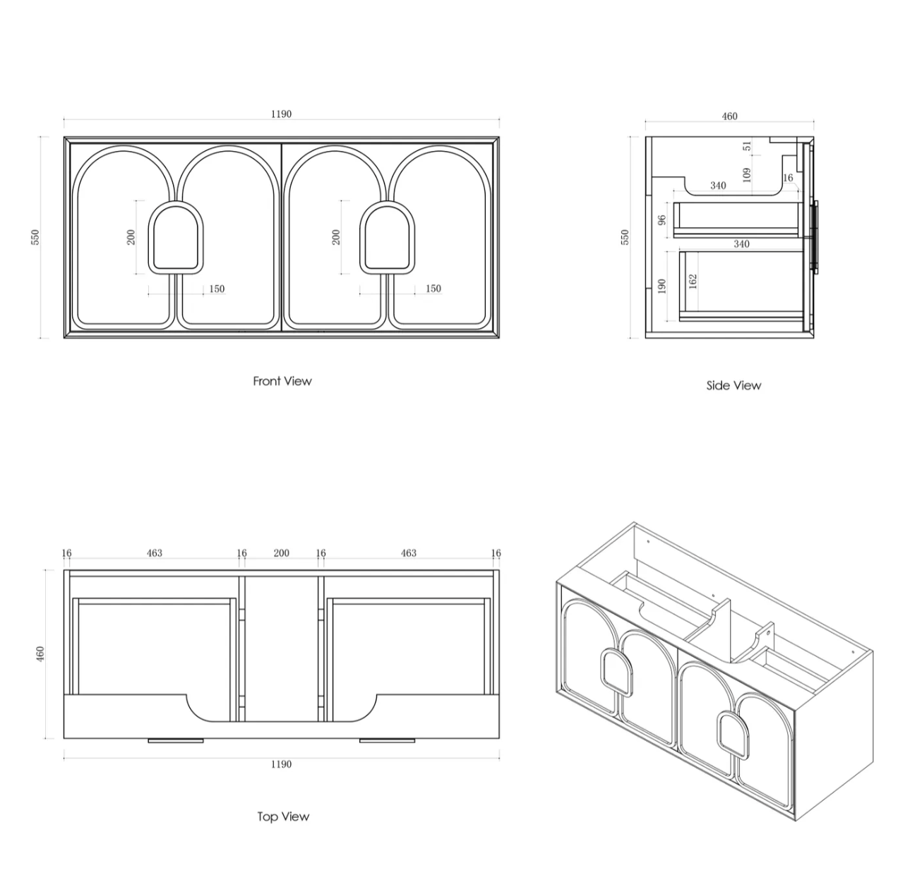Otti Laguna Mark II Matte White Wall Hung Vanity