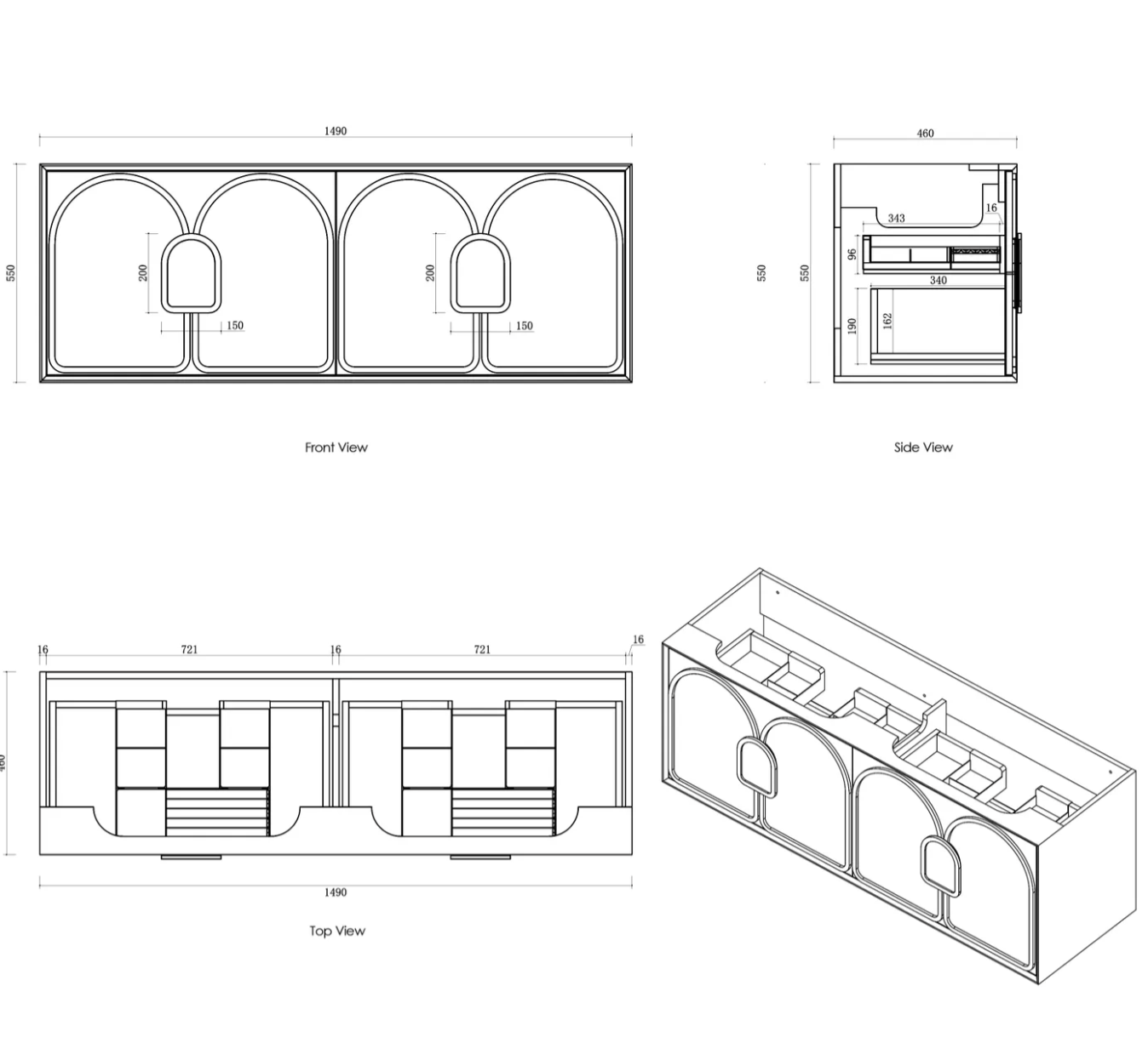 Otti Laguna Mark II Matte White Wall Hung Vanity