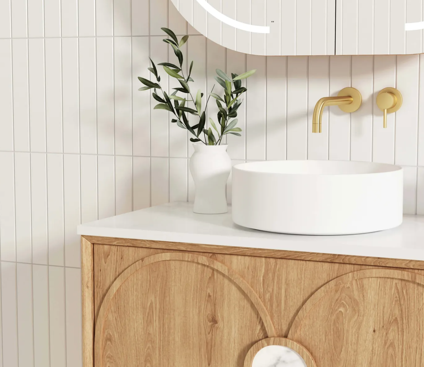 Otti Laguna Mark II Natural American Oak Wall Hung Vanity