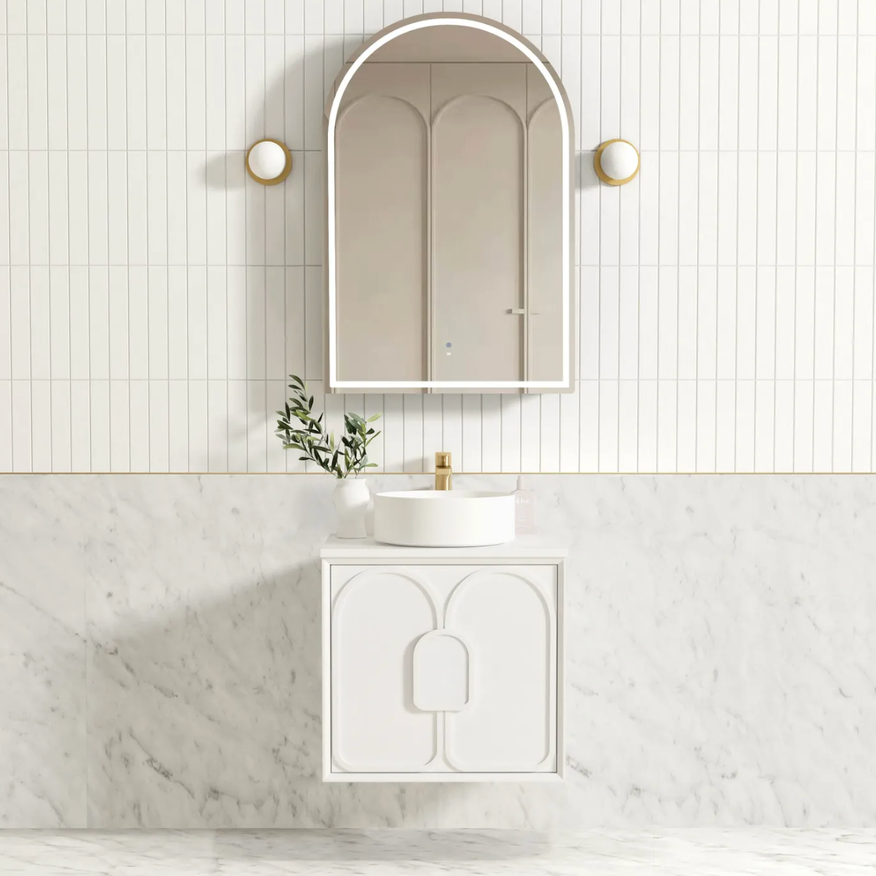 Otti Laguna Mark II Matte White Wall Hung Vanity