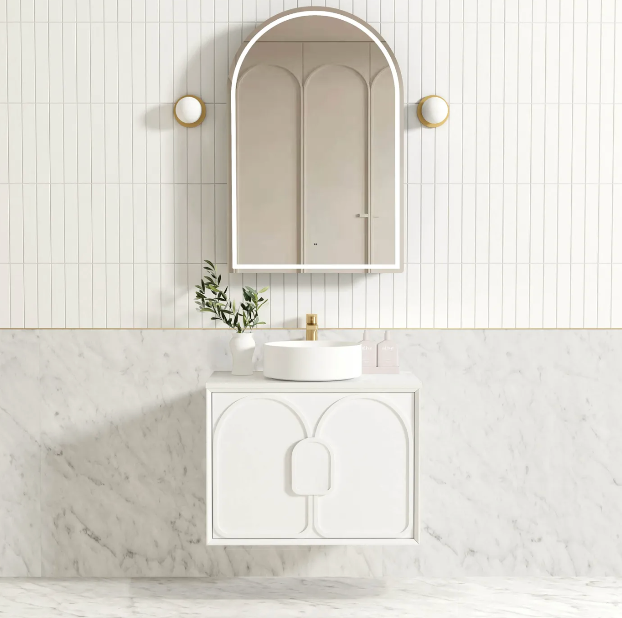 Otti Laguna Mark II Matte White Wall Hung Vanity