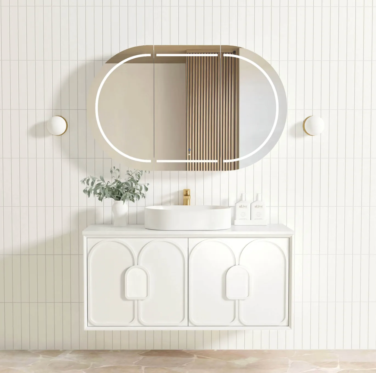 Otti Laguna Mark II Matte White Wall Hung Vanity
