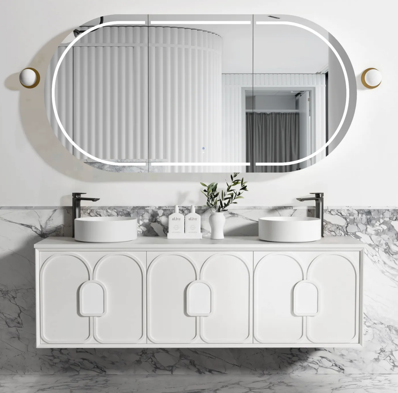 Otti Laguna Mark II Matte White Wall Hung Vanity