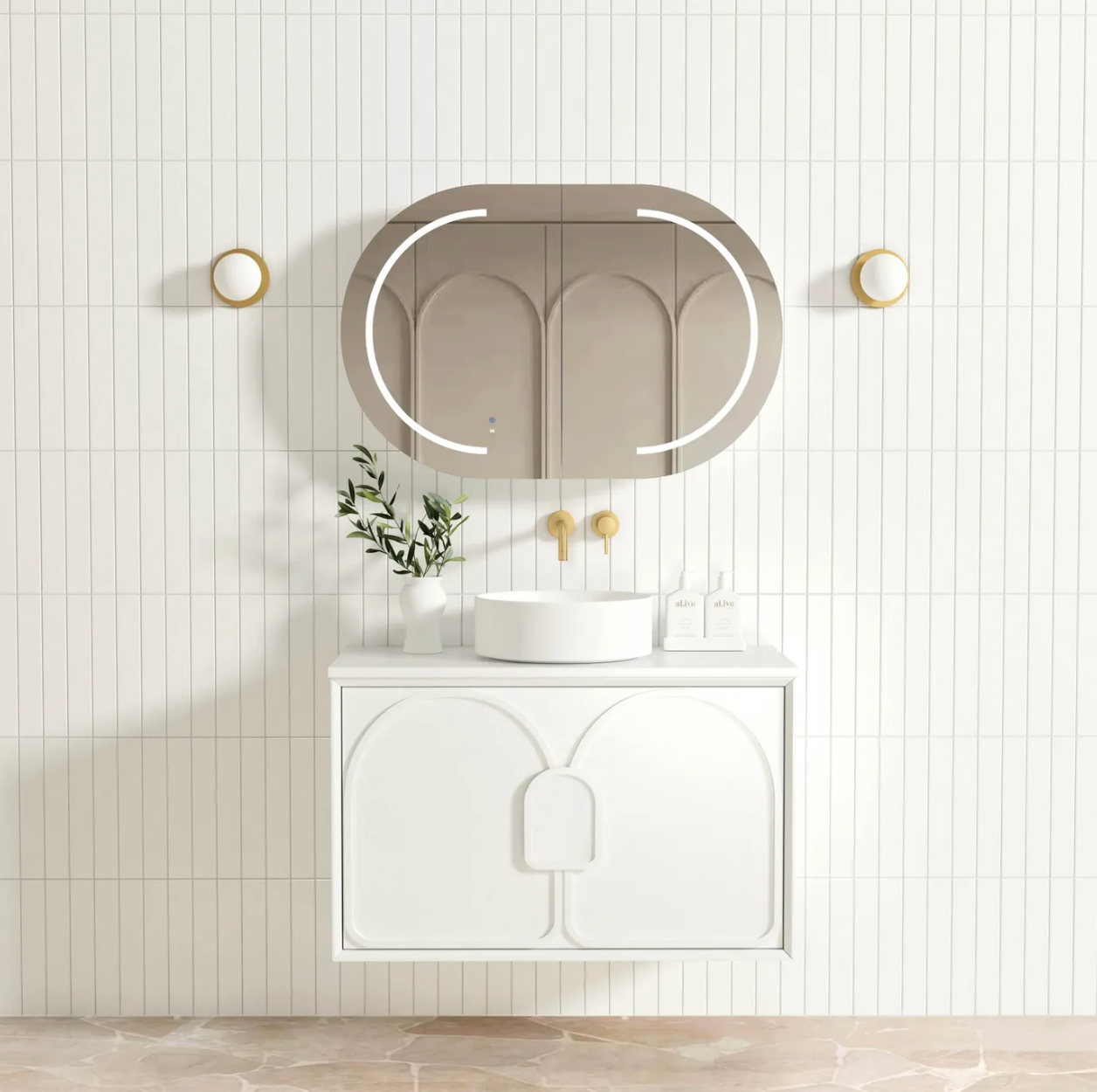 Otti Laguna Mark II Matte White Wall Hung Vanity