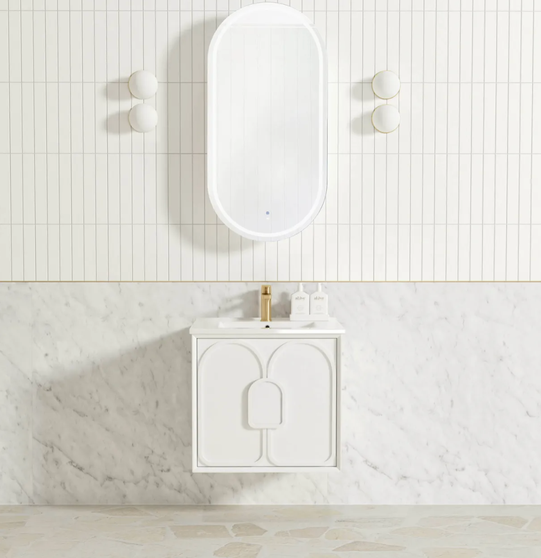 Otti Laguna Mark II Matte White Wall Hung Vanity