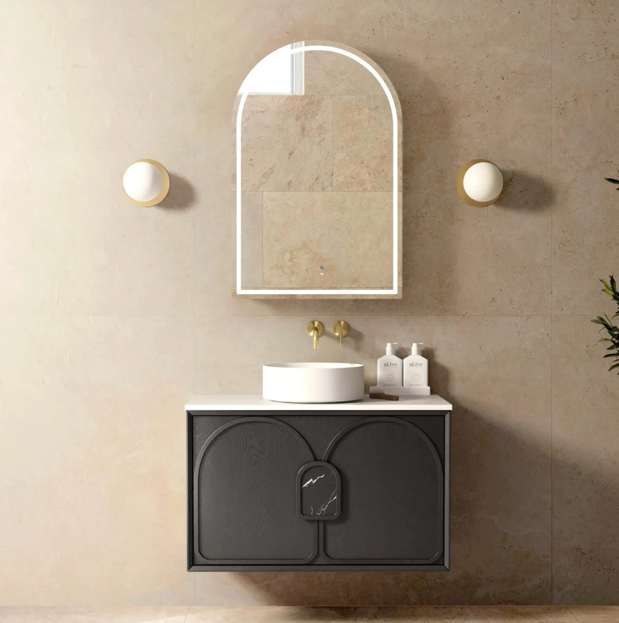 Otti Laguna Mark II Black Oak Wall Hung Vanity