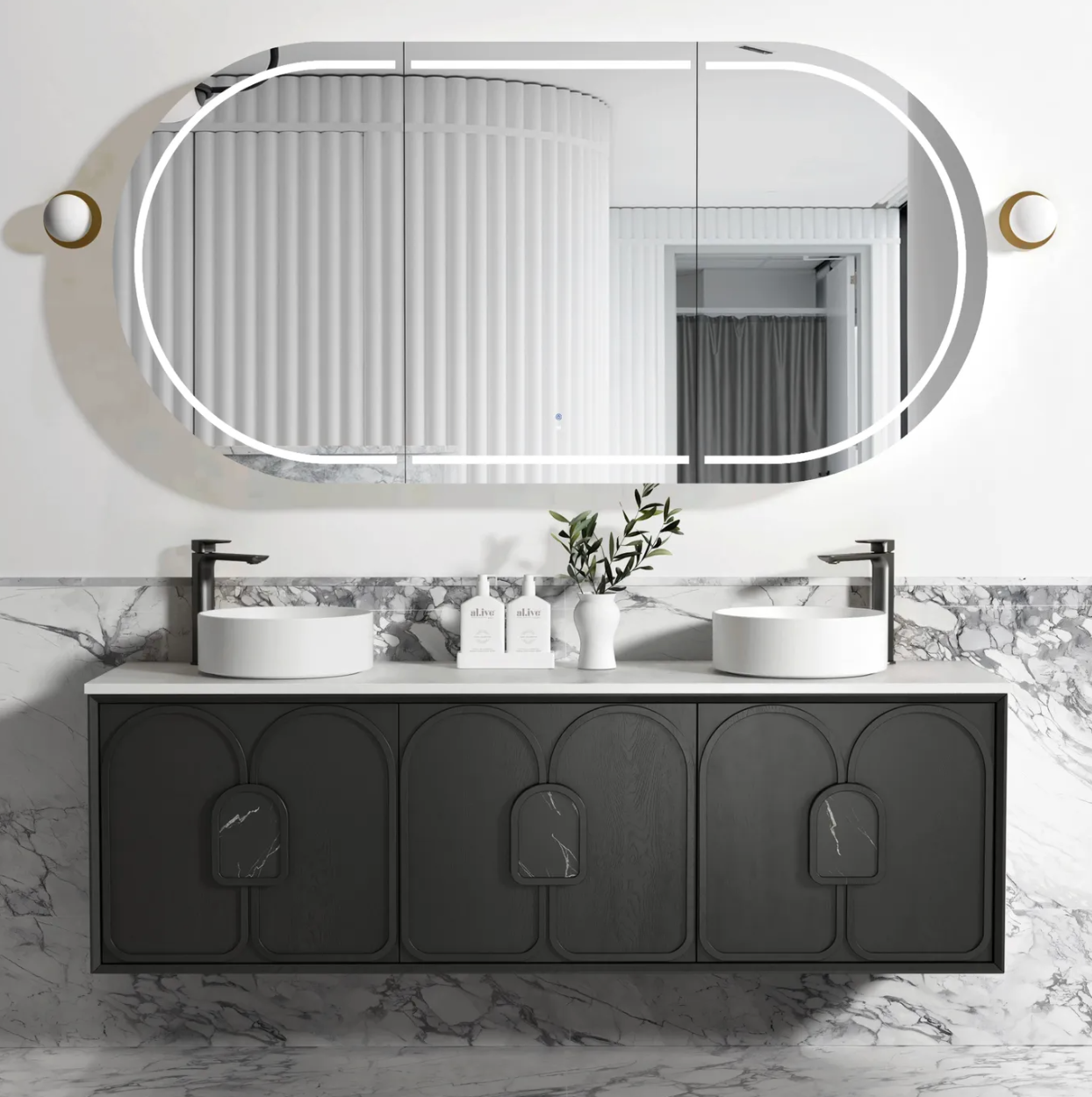 Otti Laguna Mark II Black Oak Wall Hung Vanity