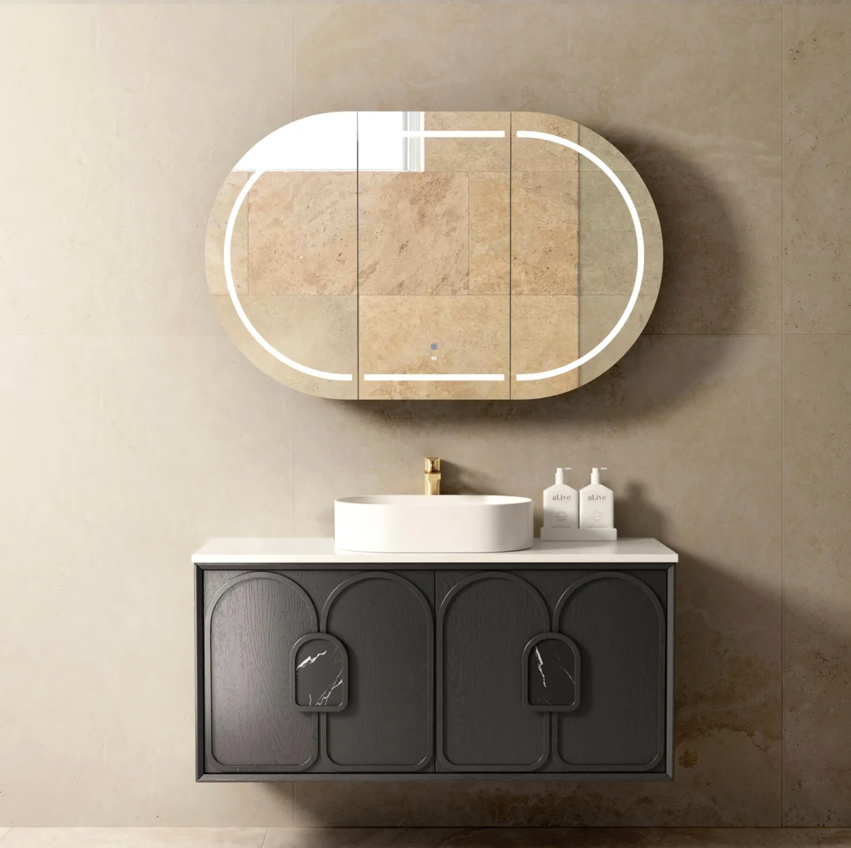 Otti Laguna Mark II Black Oak Wall Hung Vanity