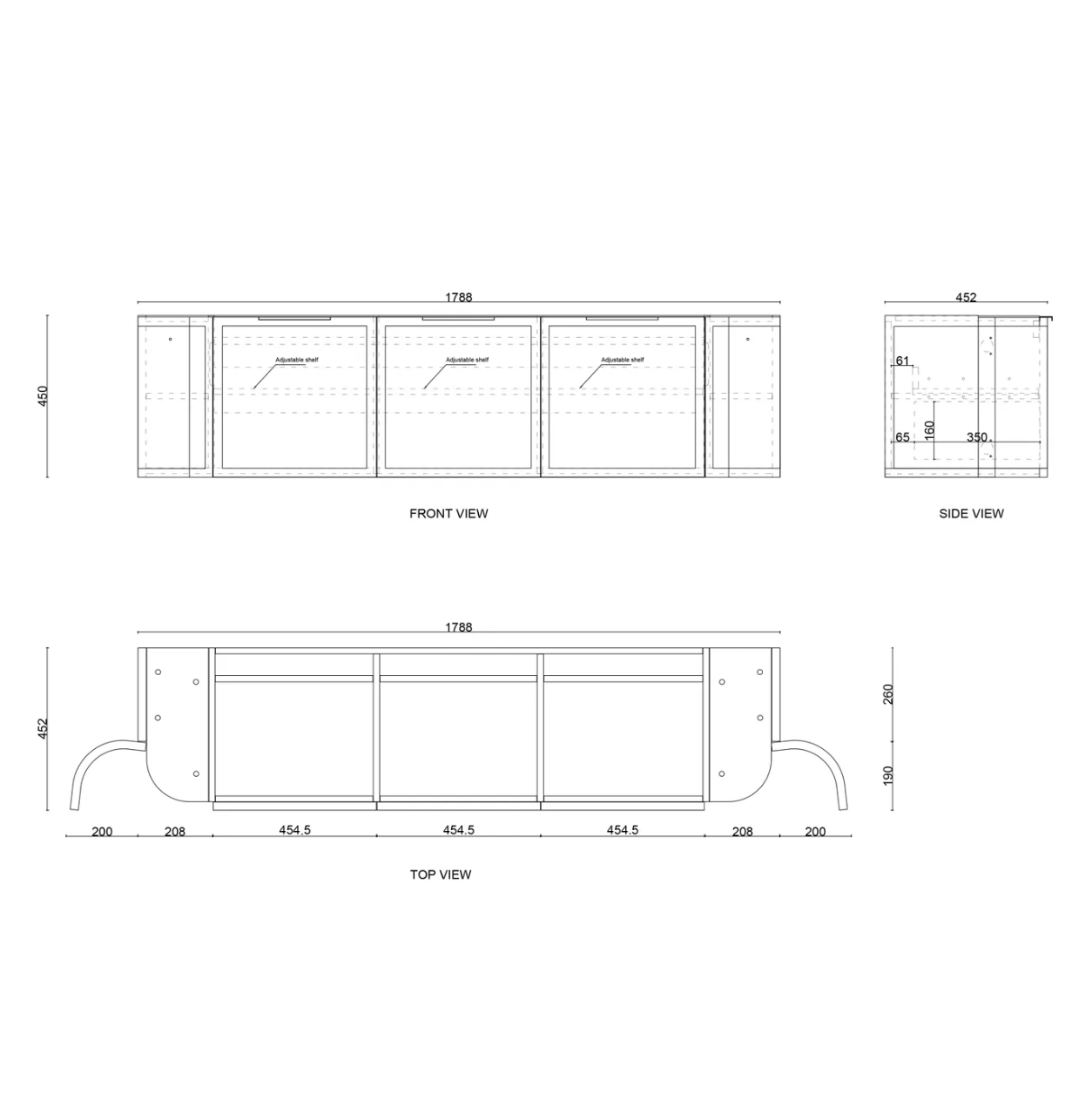 Otti Hampshire Satin White Wall Hung Curved Vanity