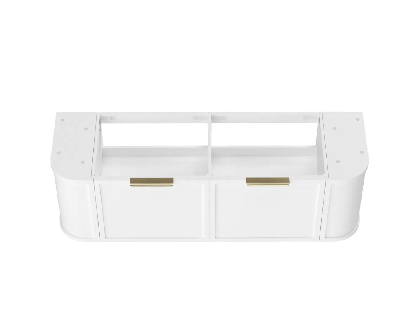 Otti Hampshire Satin White Wall Hung Curved Vanity