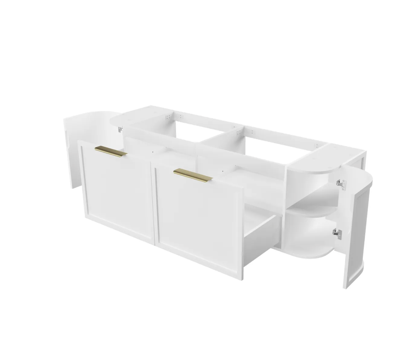 Otti Hampshire Satin White Wall Hung Curved Vanity