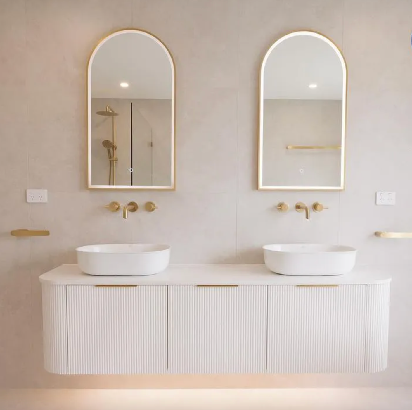 Otti Bondi White Fluted Wall Hung Vanity