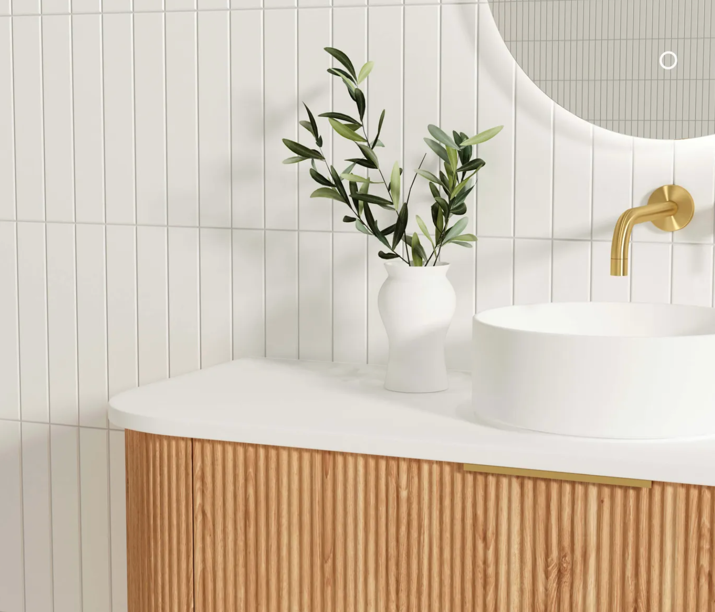 Otti Bondi Woodland Oak Fluted Wall Hung Vanity