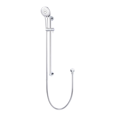 Meir Round Shower on Rail Column with Three Functions - Polished Chrome