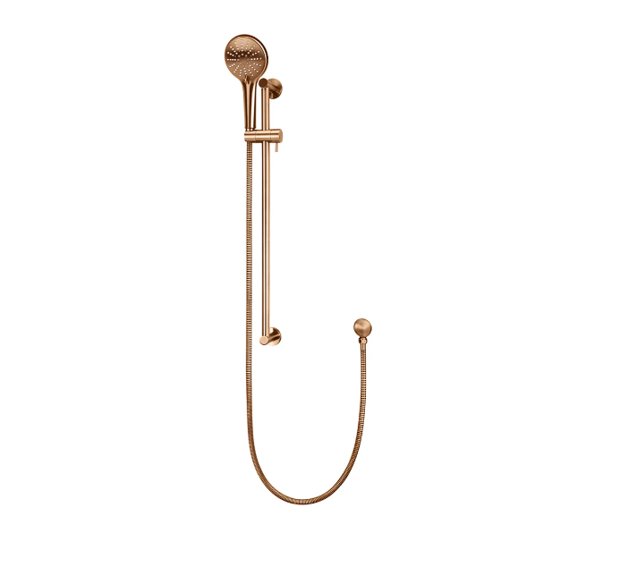 Meir Round Three Function Hand Shower on Rail Column Lustre Bronze