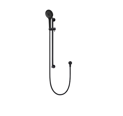 Meir Round Shower on Rail Column with Three Functions - Matte Black