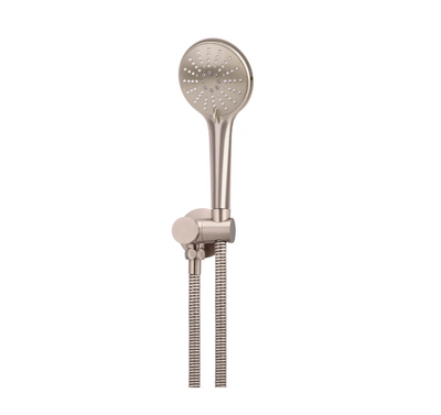 Meir Round three function hand shower on bracket- Champagne