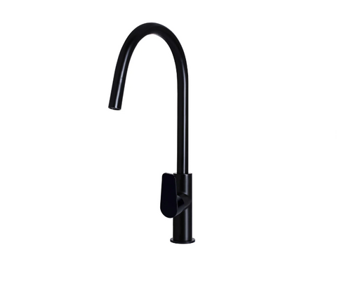 Meir Round Paddle Piccola Pull Out Kitchen Mixer - Matte Black
