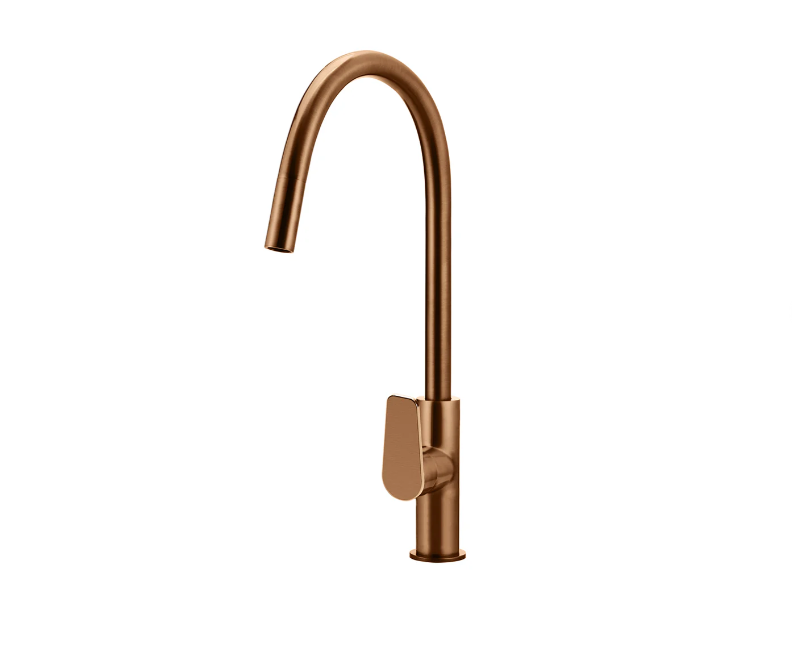 Meir Round Paddle Piccola Pull Out Kitchen Mixer Tap - Lustre Bronze