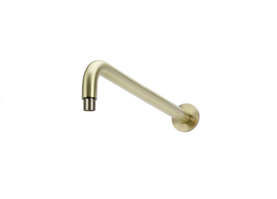 Meir Round Wall Shower Curved Arm 400mm Tiger Bronze