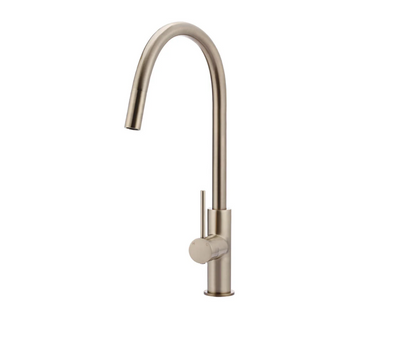 Meir Round Piccola Pull Out Kitchen Mixer Tap - Champagne