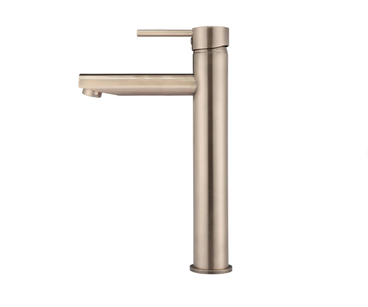 Meir Round Tall Basin Mixer Champagne