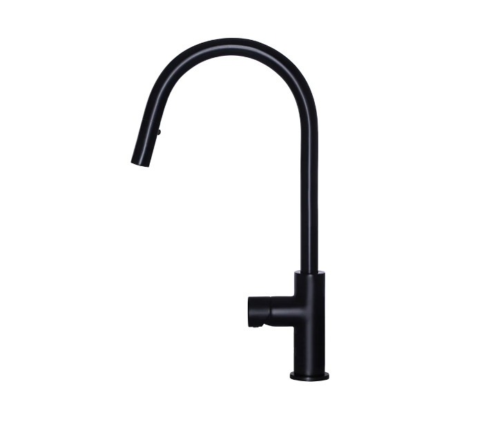 Meir Round Pinless Piccola Pull Out Kitchen Mixer Tap - Matte Black
