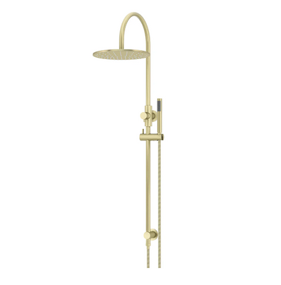 Meir Round Gooseneck Shower Set with 300mm rose, Single-Function Hand Shower Tiger Bronze