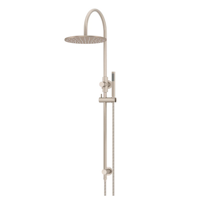 Meir Round Gooseneck Shower Set with 300mm rose, Single-Function Hand Shower Champagne