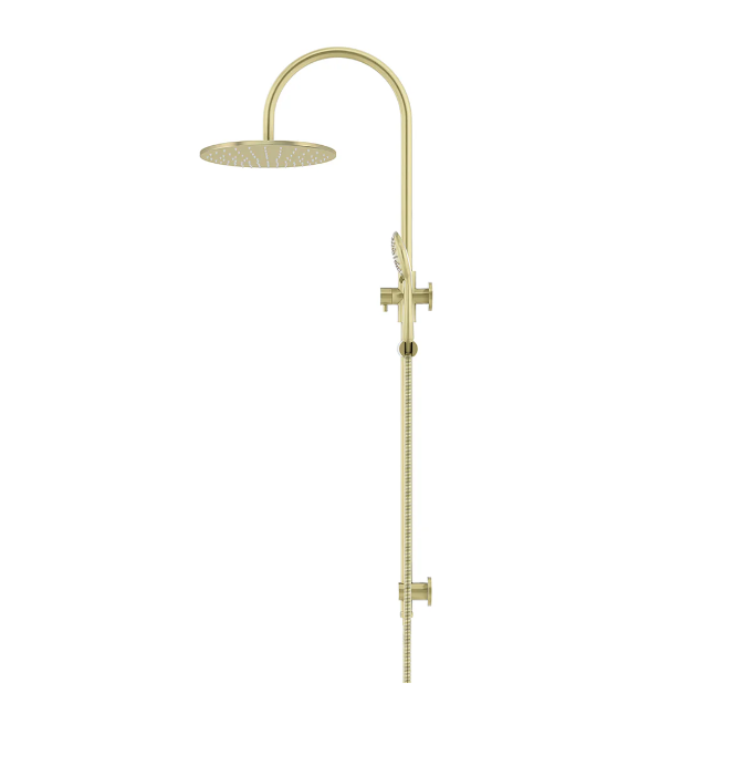 Meir Round Gooseneck Shower Set with 300mm rose, Three-Function Hand Shower Tiger Bronze