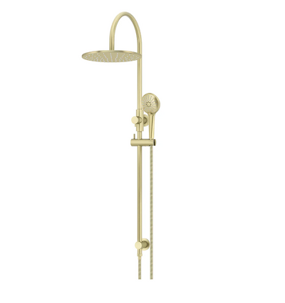 Meir Round Gooseneck Shower Set with 300mm rose, Three-Function Hand Shower Tiger Bronze