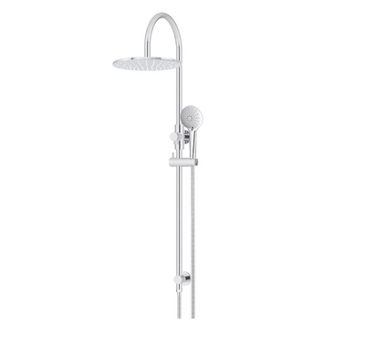 Meir Round Gooseneck Shower Set with 300mm rose, Three-Function Hand Shower Chrome