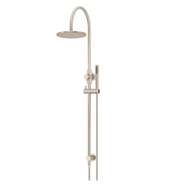 Meir Round Gooseneck Shower Set with 200mm rose, Single-Function Hand Shower Champagne