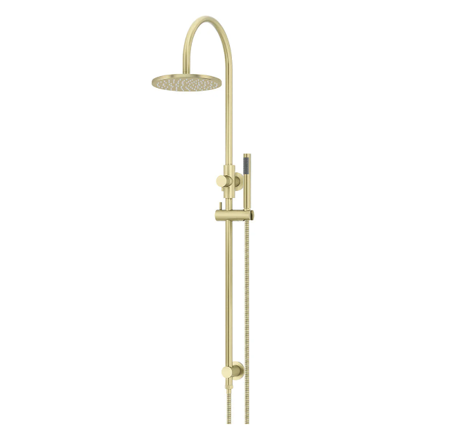 Meir Round Gooseneck Shower Set with 200mm rose, Single-Function Hand Shower Tiger Bronze