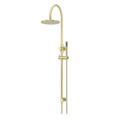 Meir Round Gooseneck Shower Set with 200mm rose, Single-Function Hand Shower Tiger Bronze