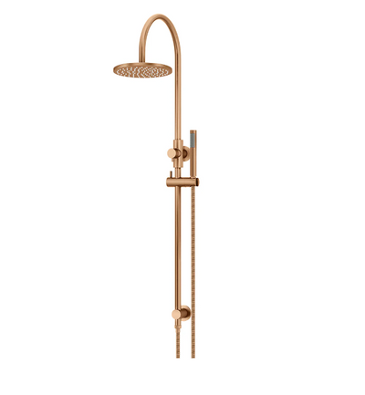 Meir Round Gooseneck Shower Set with 200mm Rose, Single Function Hand Shower Lustre Bronze
