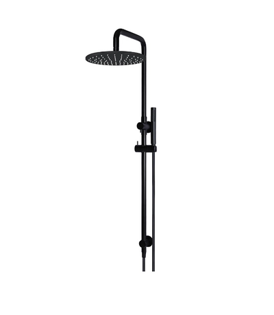 Meir Round Combination Shower Rail, 300mm Rose, Single Function Hand Shower Matte Black