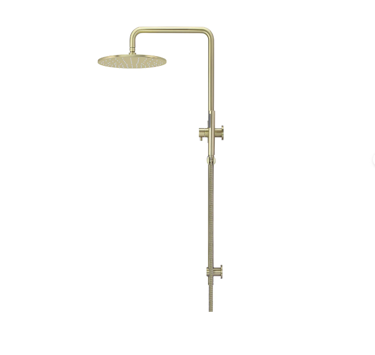 Meir Round Combination Shower Rail, 300mm Rose, Single Function Hand Shower Tiger Bronze