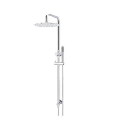 Meir Round Combination Shower Rail, 300mm Rose, Single Function Hand Shower Chrome