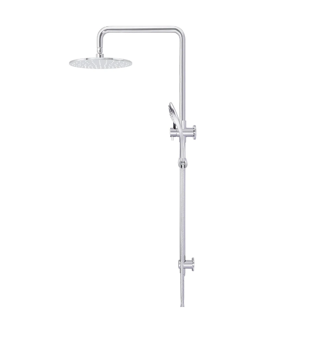 Meir Round Combination Shower Rail 300mm Rose, Three Function Hand Shower