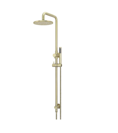 Meir Round Combination Shower Rail, 200mm Rose, Single Function Hand Shower Tiger Bronze