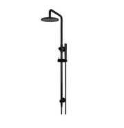 Meir Round Combination Shower Rail, 200mm Rose, Single Function Hand Shower Matte Black
