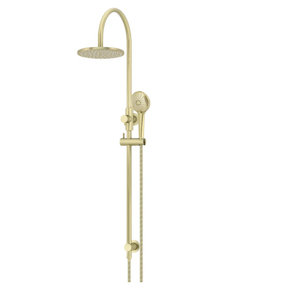 Meir Round Gooseneck Shower Set with 200mm rose, Three-Function Hand Shower Tiger Bronze