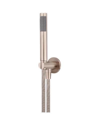Meir Round Hand Shower on Fixed Bracket Champagne