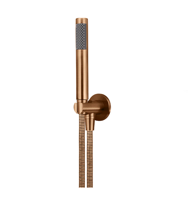 Meir Round Hand Shower on Fixed Bracket Lustre Bronze