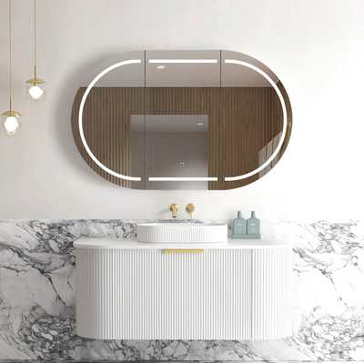 Otti Bondi White Fluted Wall Hung Vanity