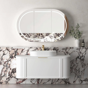 Otti Hampshire Satin White Wall Hung Curved Vanity