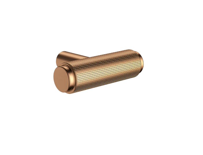 Meir Öppen T-Pull Cabinet Handle (Linear Knurled) Lustre Bronze